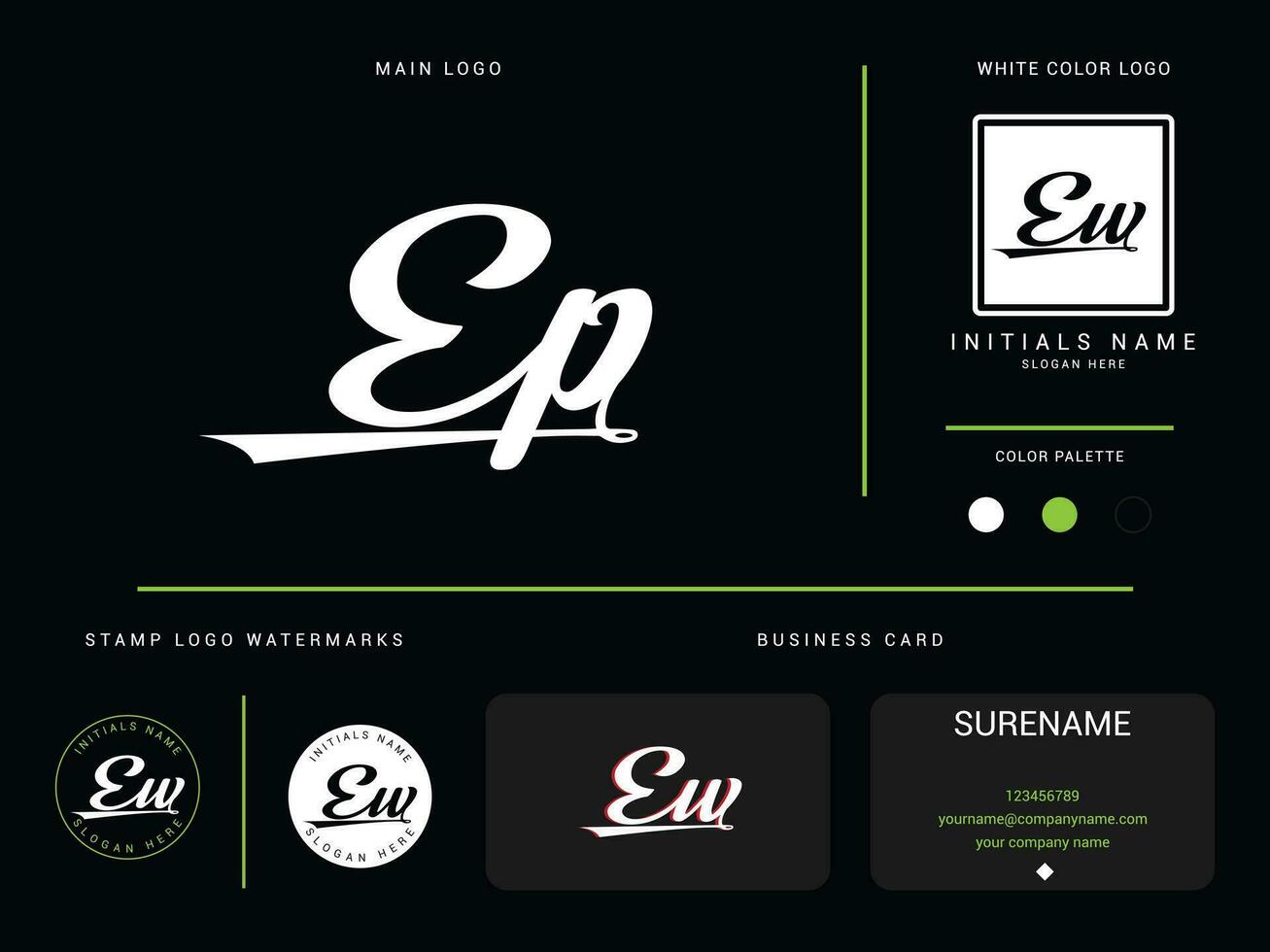 Minimalist Ep Fashion Luxury Clothing Logo, Modern ew EP Logo Icon Design For Apparel Business vector