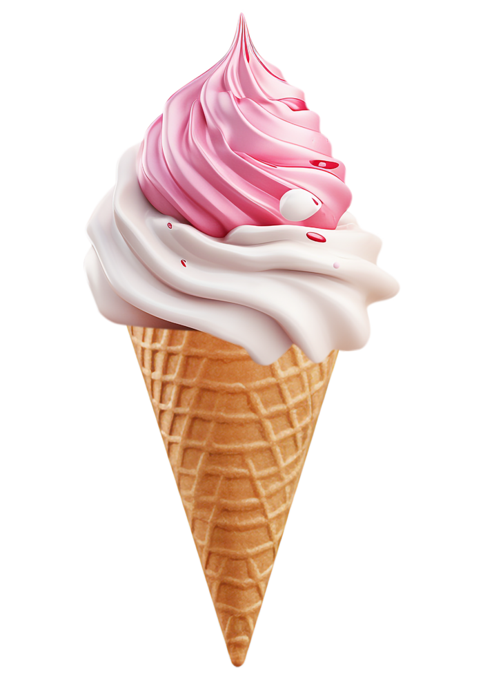 Ice cream in the cone. Generated AI png