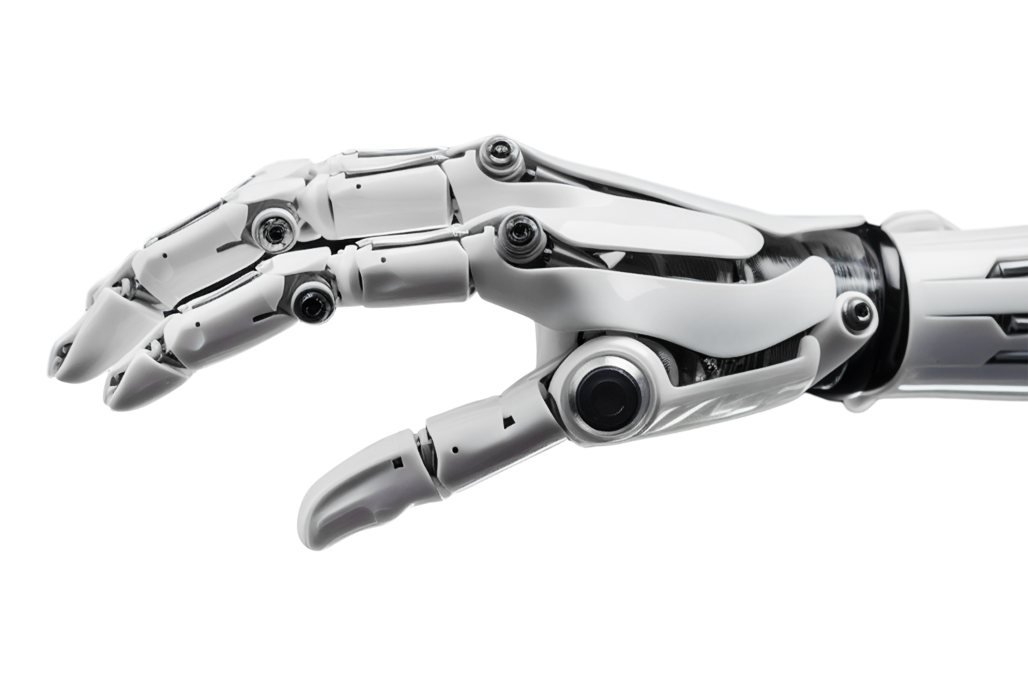 hyperrealistiskt robot hand illustrerar de framtida av teknologi och innovation. genererad ai png