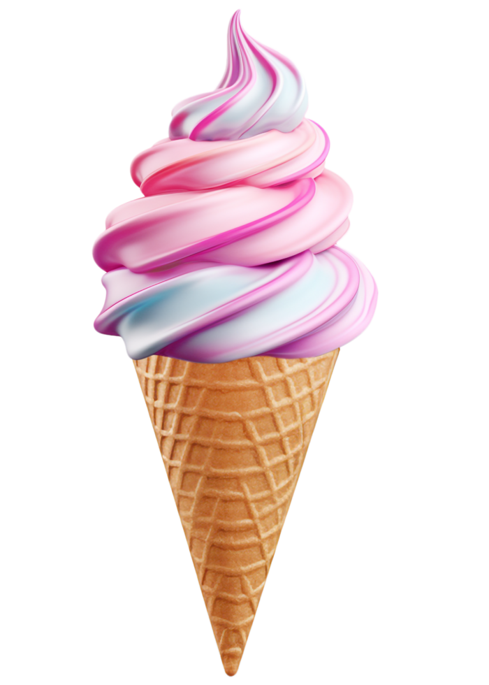 Ice cream in the cone. Generated AI png