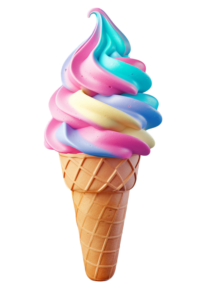 Ice cream in the cone. Generated AI png