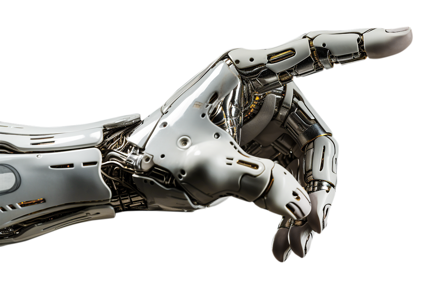 Hyper-Realistic Robotic Hand Illustrating the Future of Technology and Innovation. generated ai png