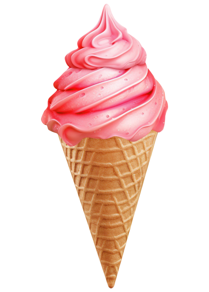 Ice cream in the cone. Generated AI png