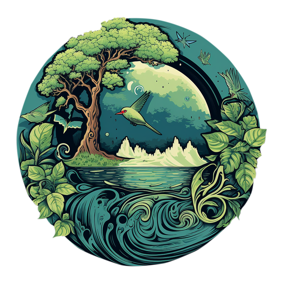 Logo ecological, environment friendly concept. generated AI png