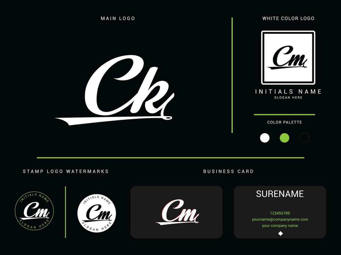 Typography ck Logo Vector, Initial Luxury cm CK Apparel Fashion Logo For Clothing Business vector