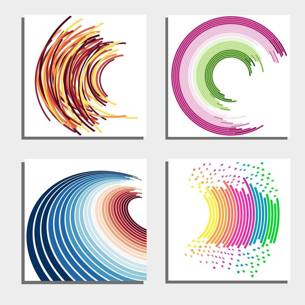 Set of four beautiful abstract backgrounds. Vector illustration.