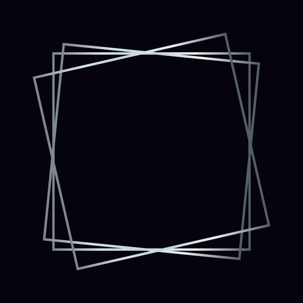 Silver geometric polygonal frame vector