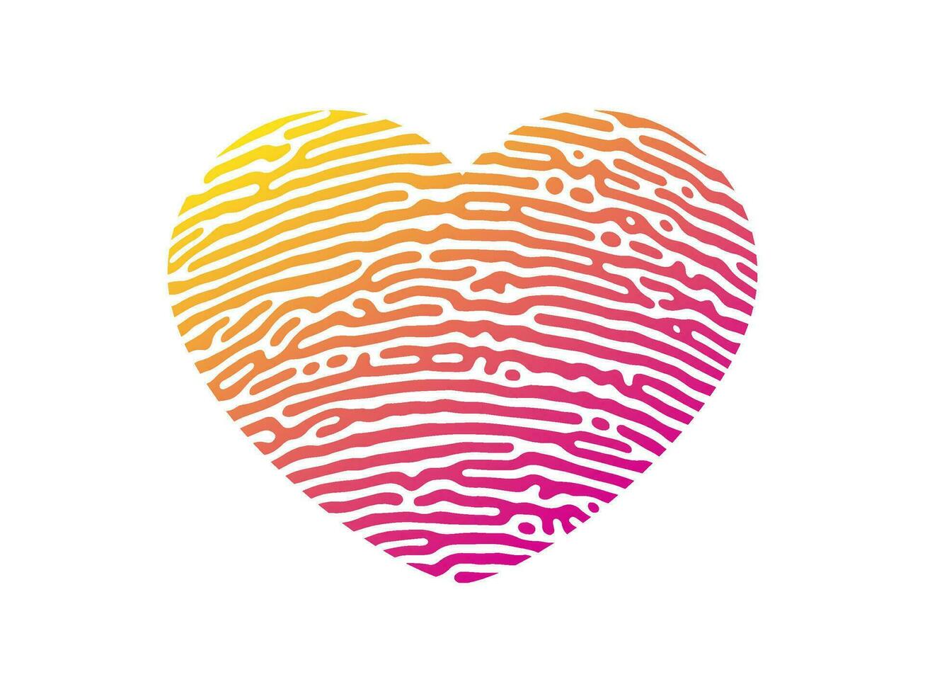 Fingerprint heart silhouette vector