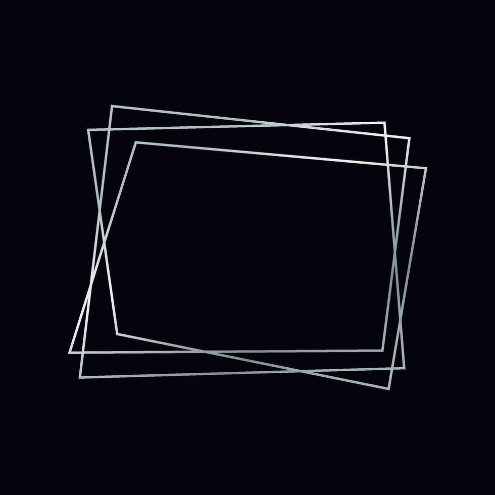 Silver geometric polygonal frame vector