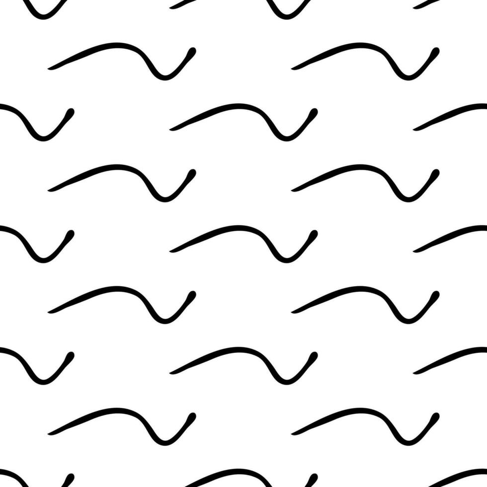 Seamless pattern with doodle wavy lines vector