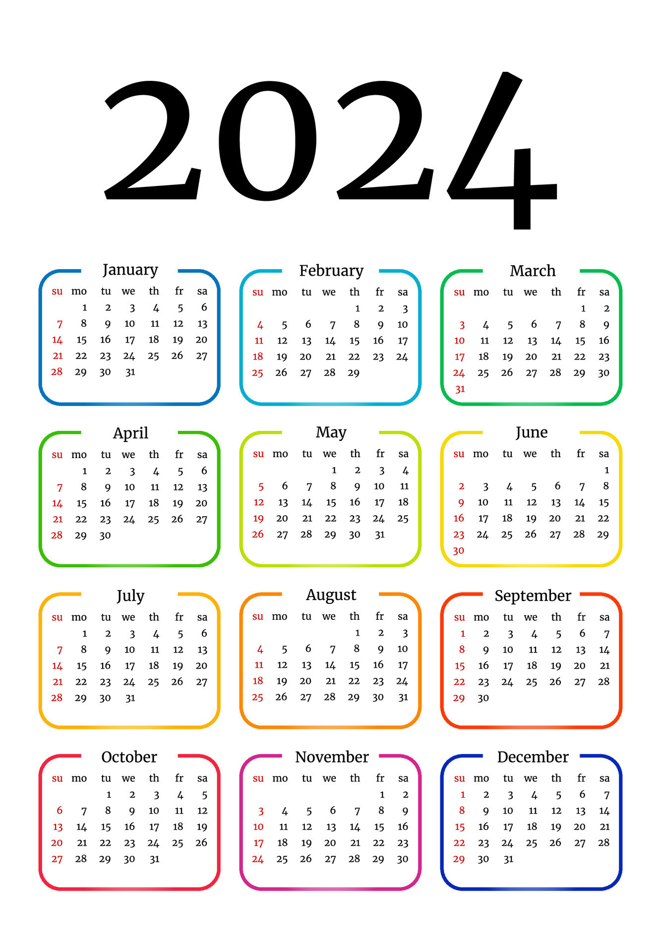 Calendar for 2024 isolated on a white background 32417696 Vector Art at Calendar for 2024 isolated on a white background 32417696 Vector Art at