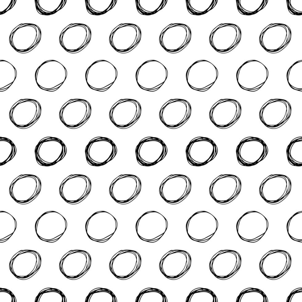 Seamless pattern with sketch circles shape vector