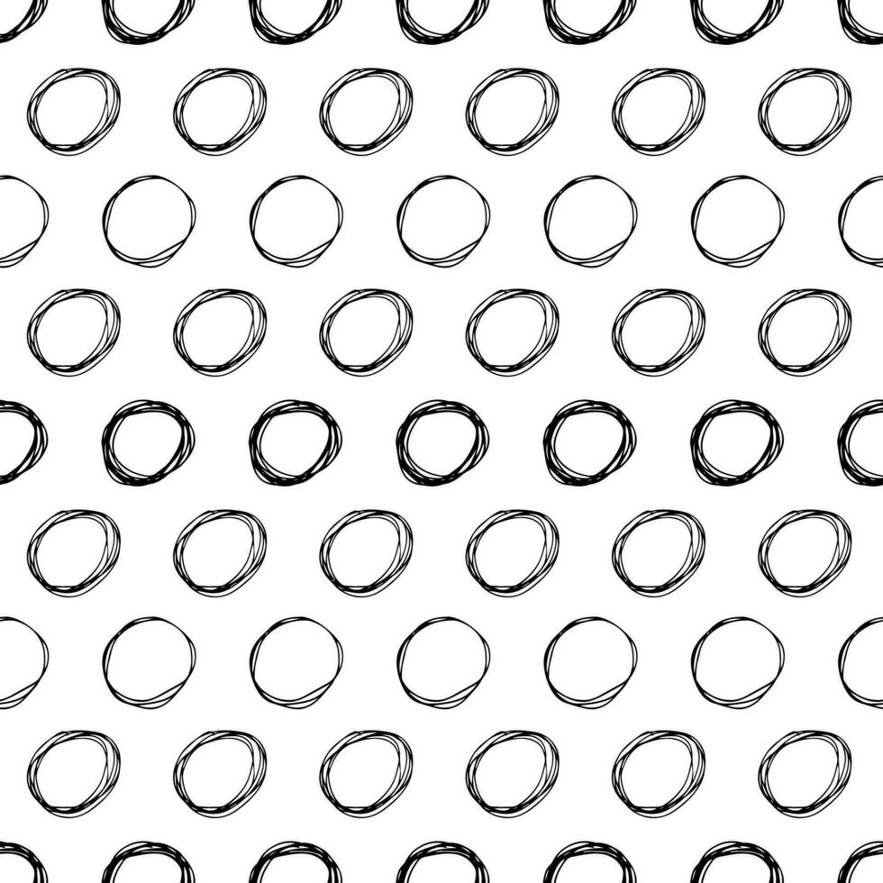 Seamless pattern with sketch circles shape vector