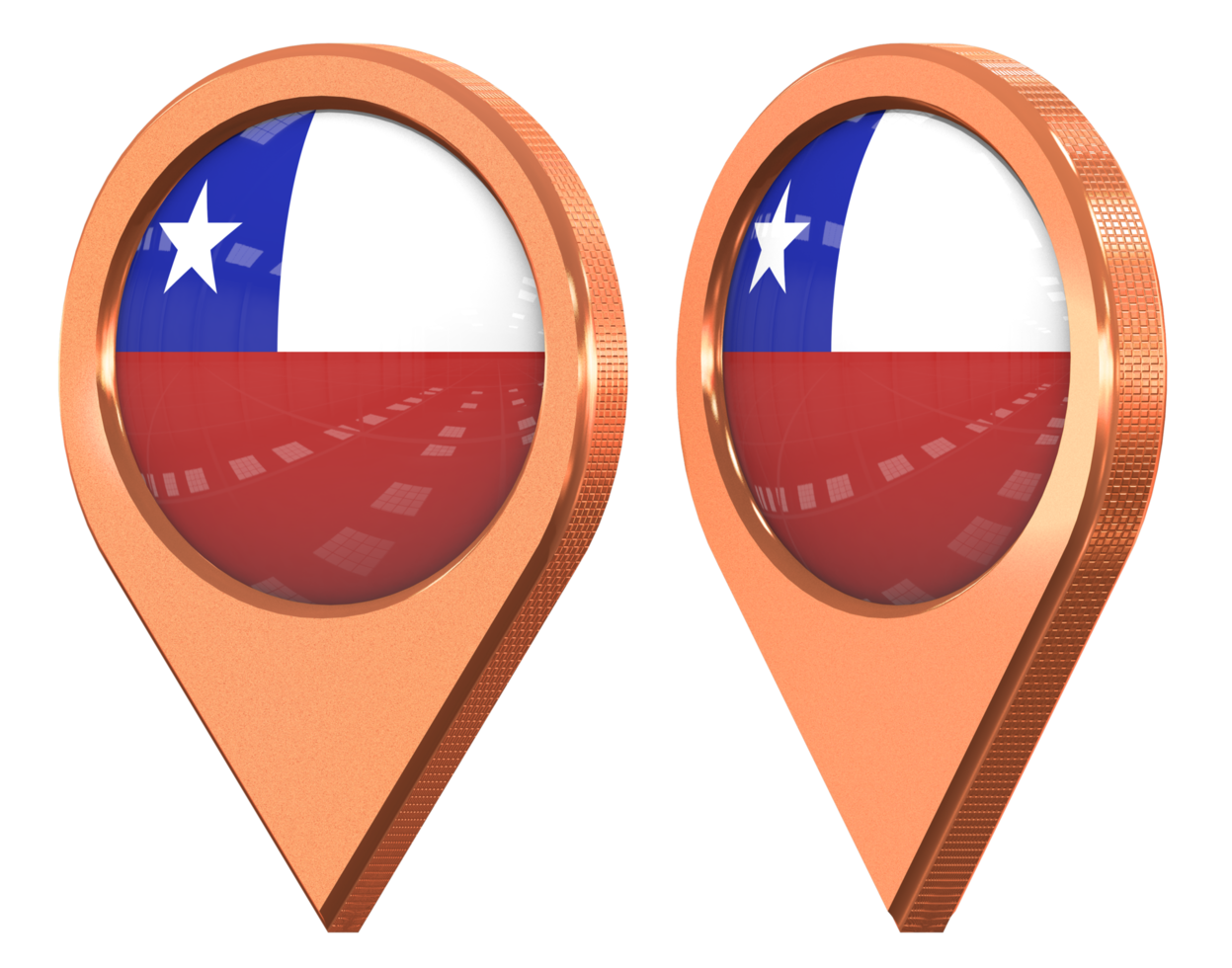 Chile Location Icon Flag, Isolated with Different Angled, 3D Rendering png