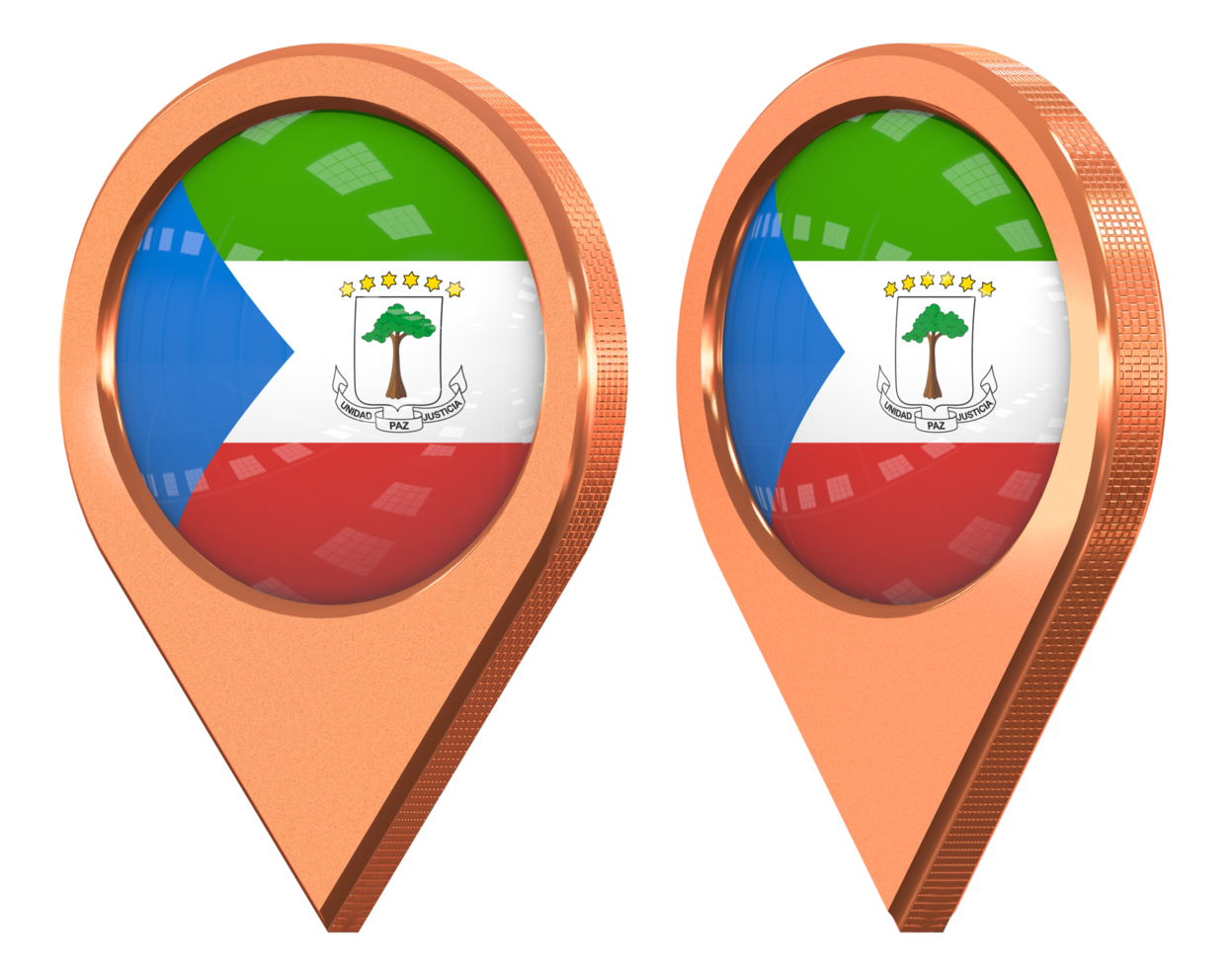 Equatorial Guinea Location Icon Flag, Isolated with Different Angled, 3D Rendering png