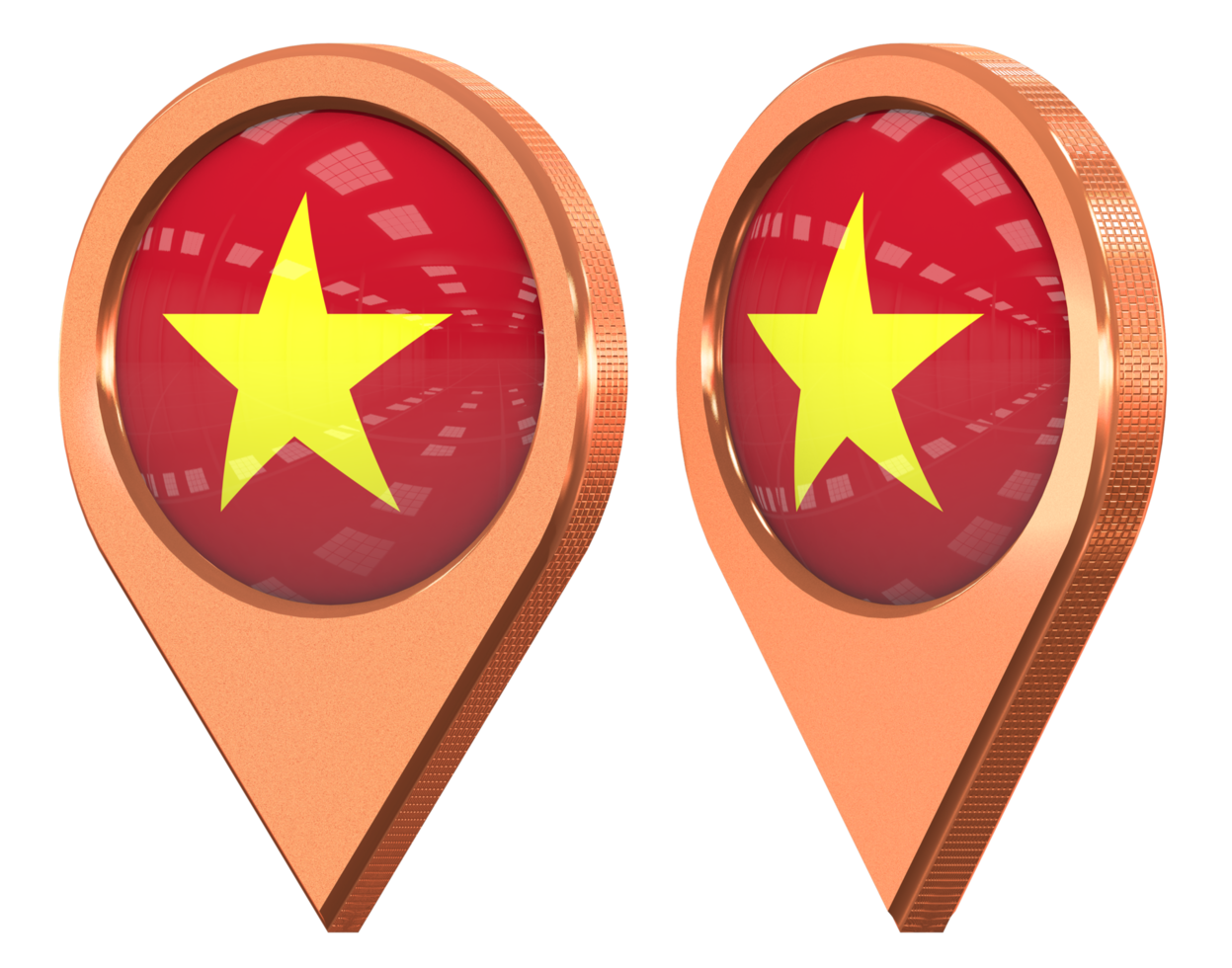 Vietnam Location Icon Flag, Isolated with Different Angled, 3D Rendering png