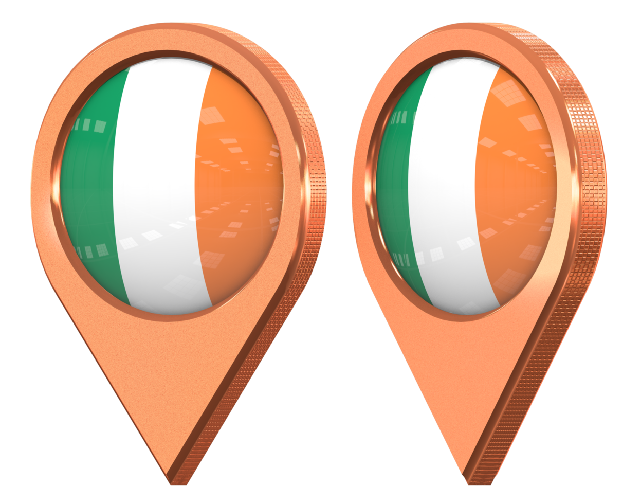 Ireland Location Icon Flag, Isolated with Different Angled, 3D Rendering png