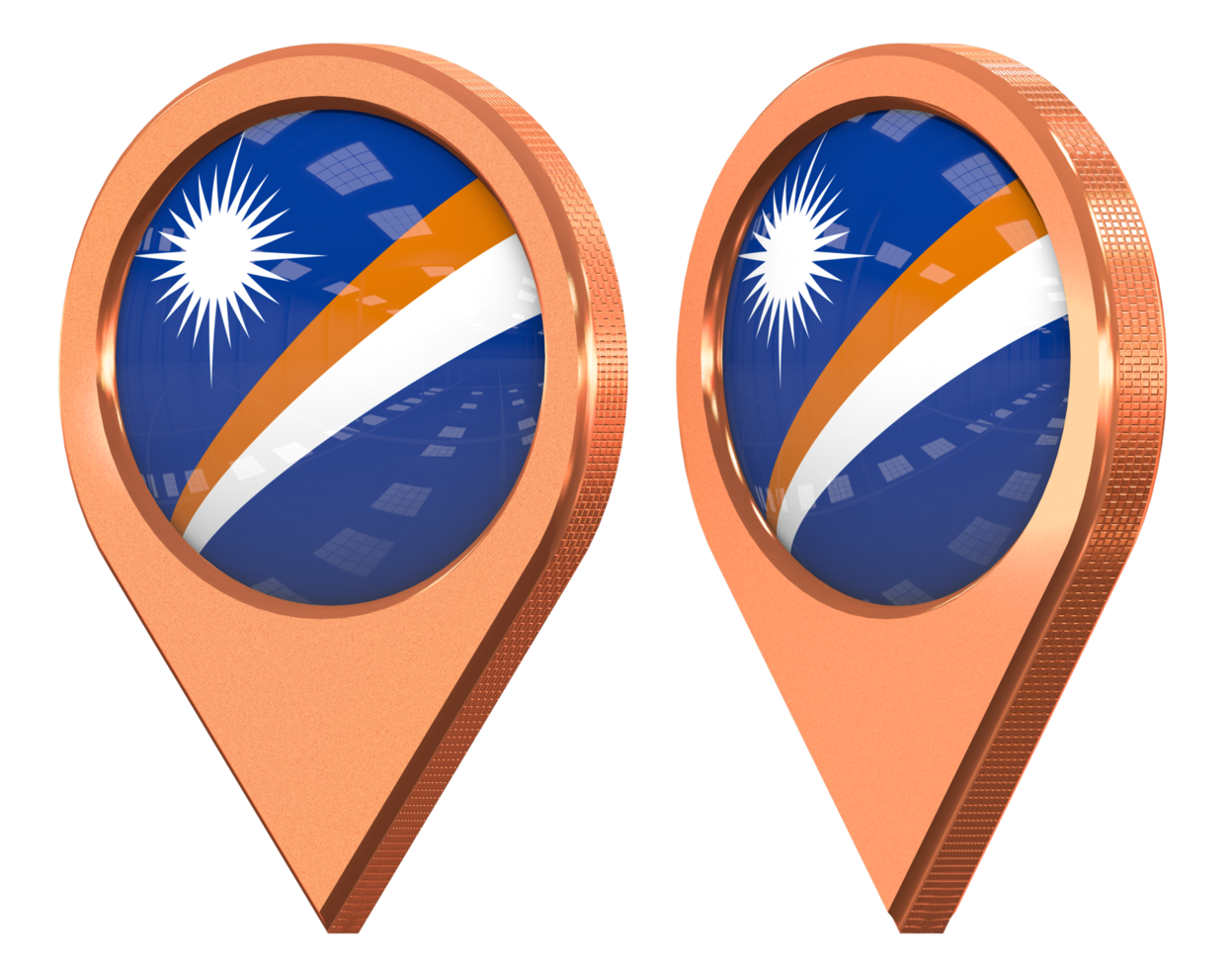 Marshall Islands Location Icon Flag, Isolated with Different Angled, 3D Rendering png
