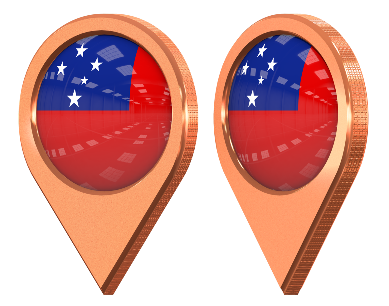 Samoa Location Icon Flag, Isolated with Different Angled, 3D Rendering png