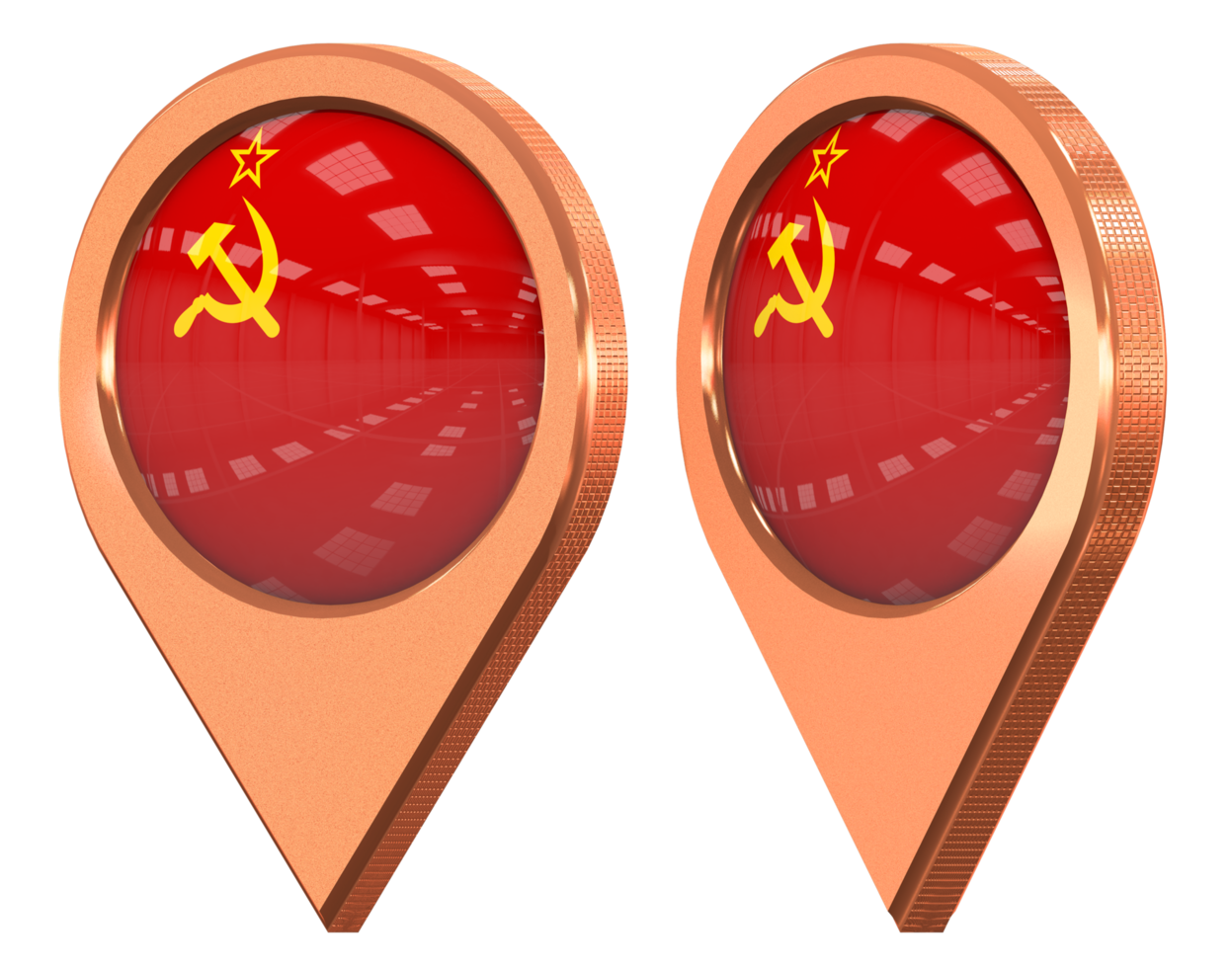 Soviet Union Location Icon Flag, Isolated with Different Angled, 3D Rendering png