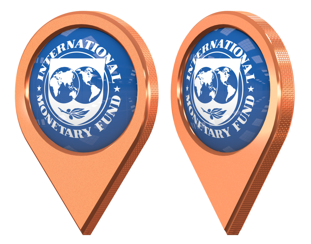 International Monetary Fund, IMF Location Icon Flag, Isolated with Different Angled, 3D Rendering png
