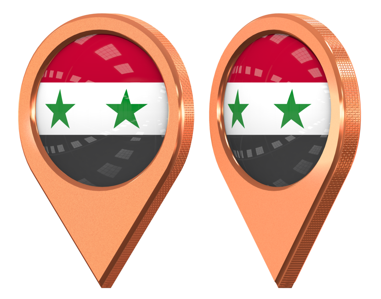 Syria Location Icon Flag, Isolated with Different Angled, 3D Rendering png