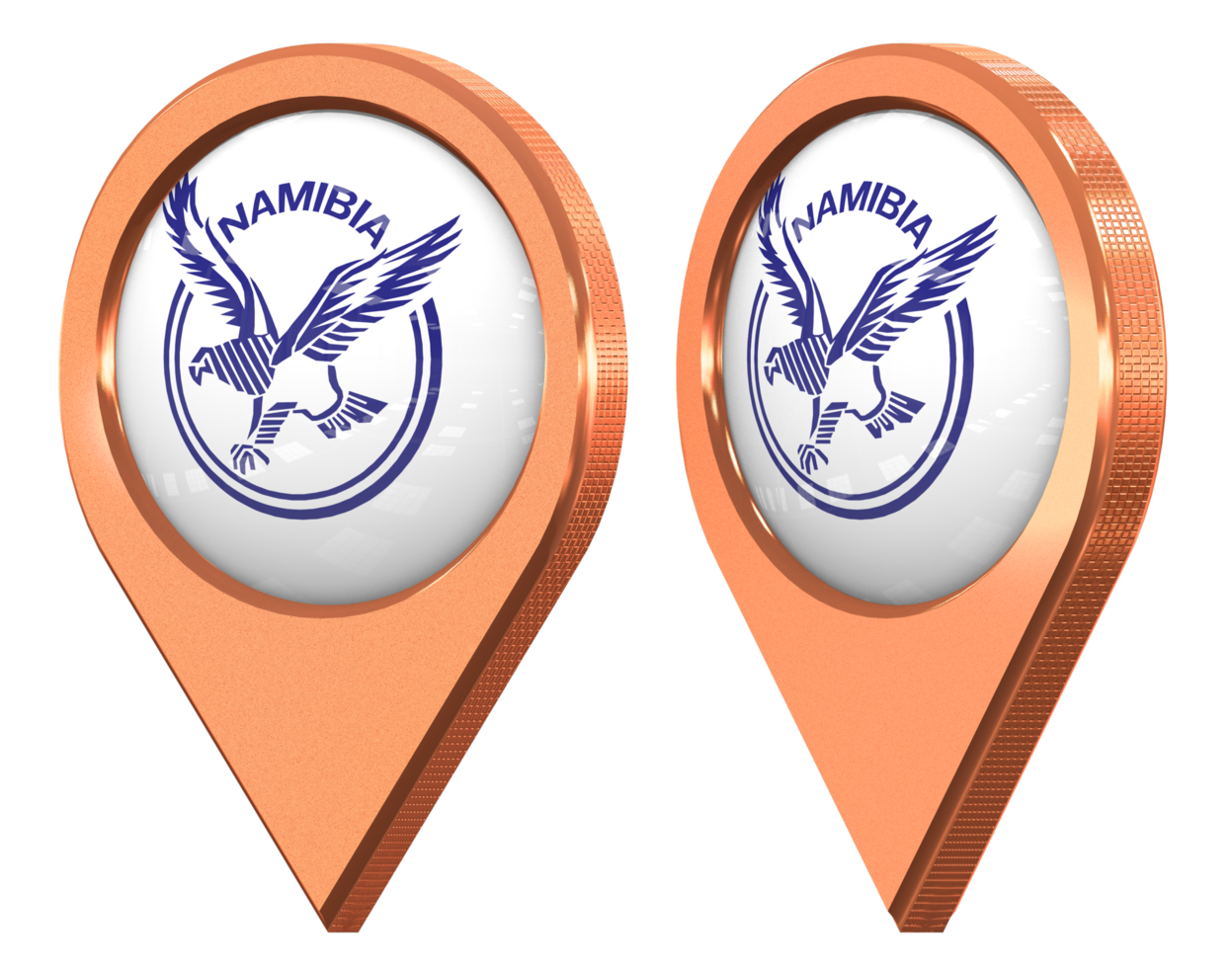 Namibia National Cricket Team, Eagles Location Icon Flag, Isolated with Different Angled, 3D Rendering png