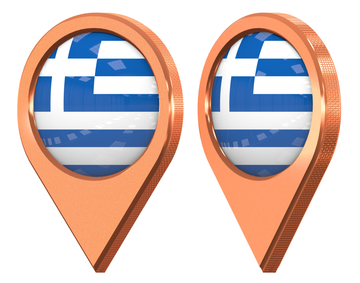 Greece Location Icon Flag, Isolated with Different Angled, 3D Rendering png