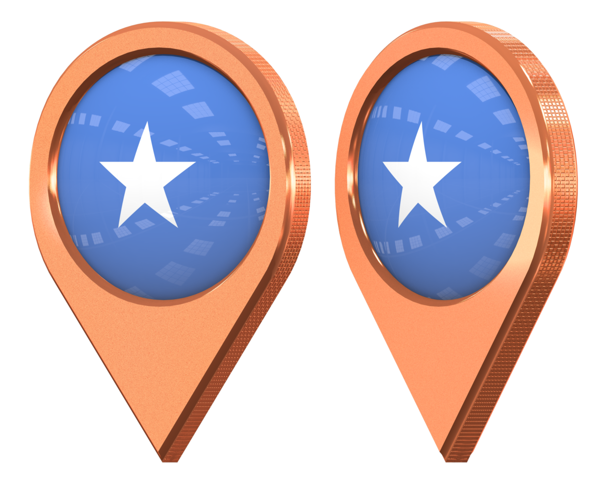 Somalia Location Icon Flag, Isolated with Different Angled, 3D Rendering png