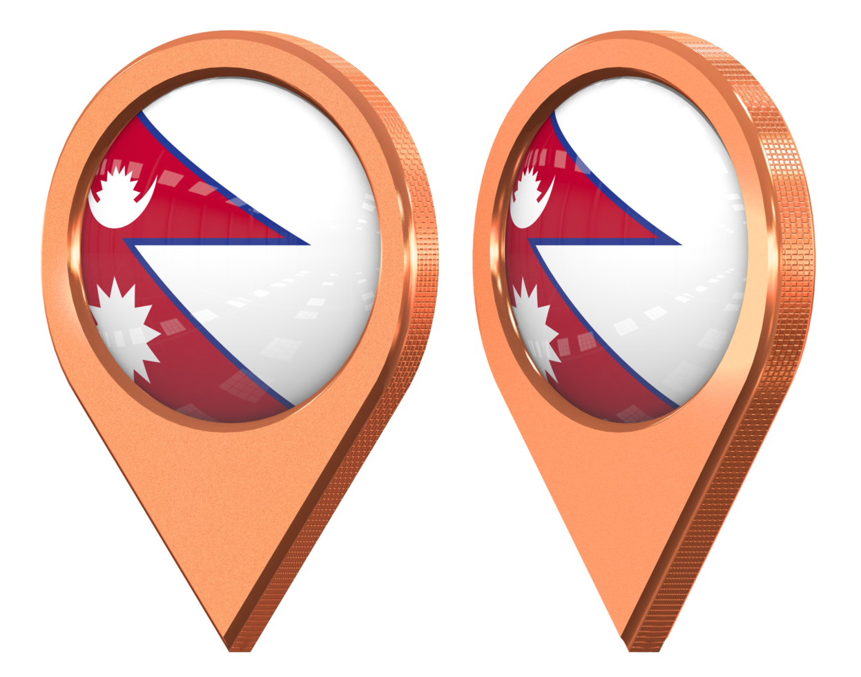 Nepal Location Icon Flag, Isolated with Different Angled, 3D Rendering png