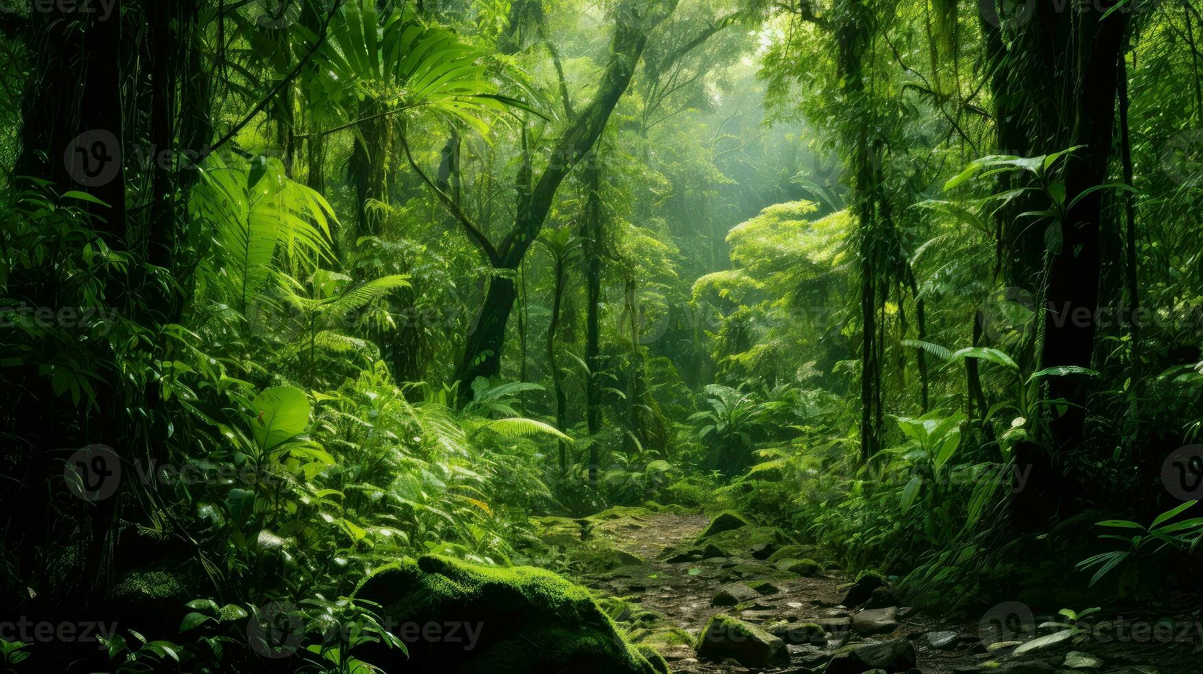 nature costa rican rainforest ai generated photo