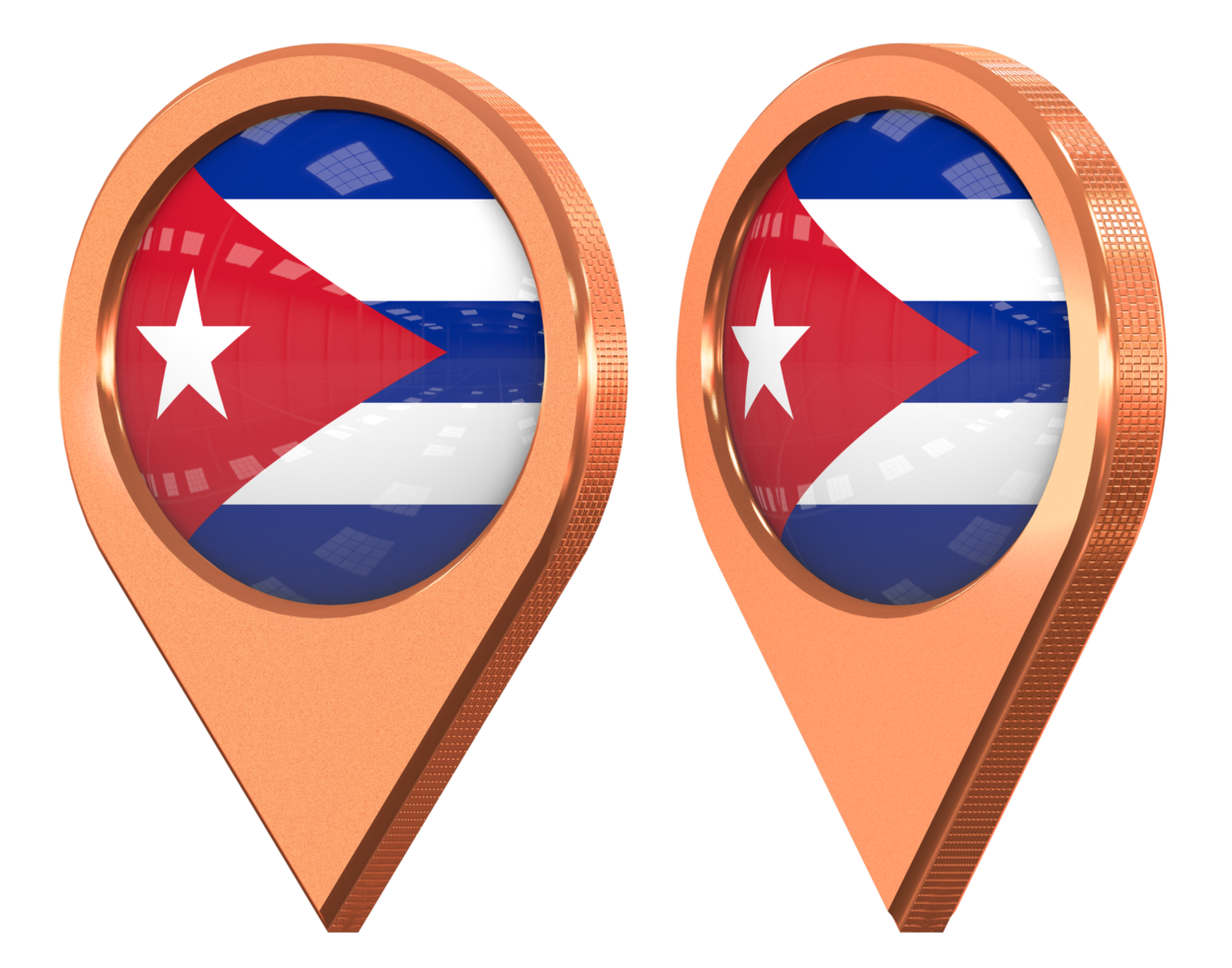 Cuba Location Icon Flag, Isolated with Different Angled, 3D Rendering png