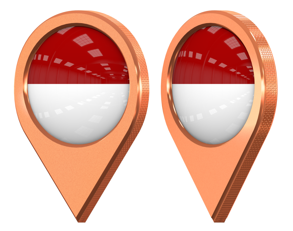 Monaco Location Icon Flag, Isolated with Different Angled, 3D Rendering png