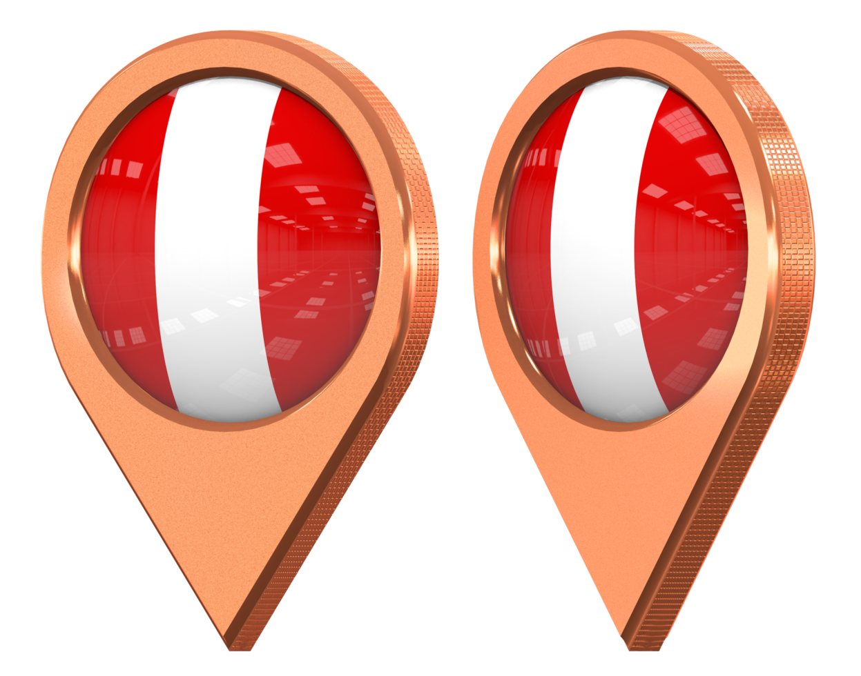 Peru Location Icon Flag, Isolated with Different Angled, 3D Rendering png