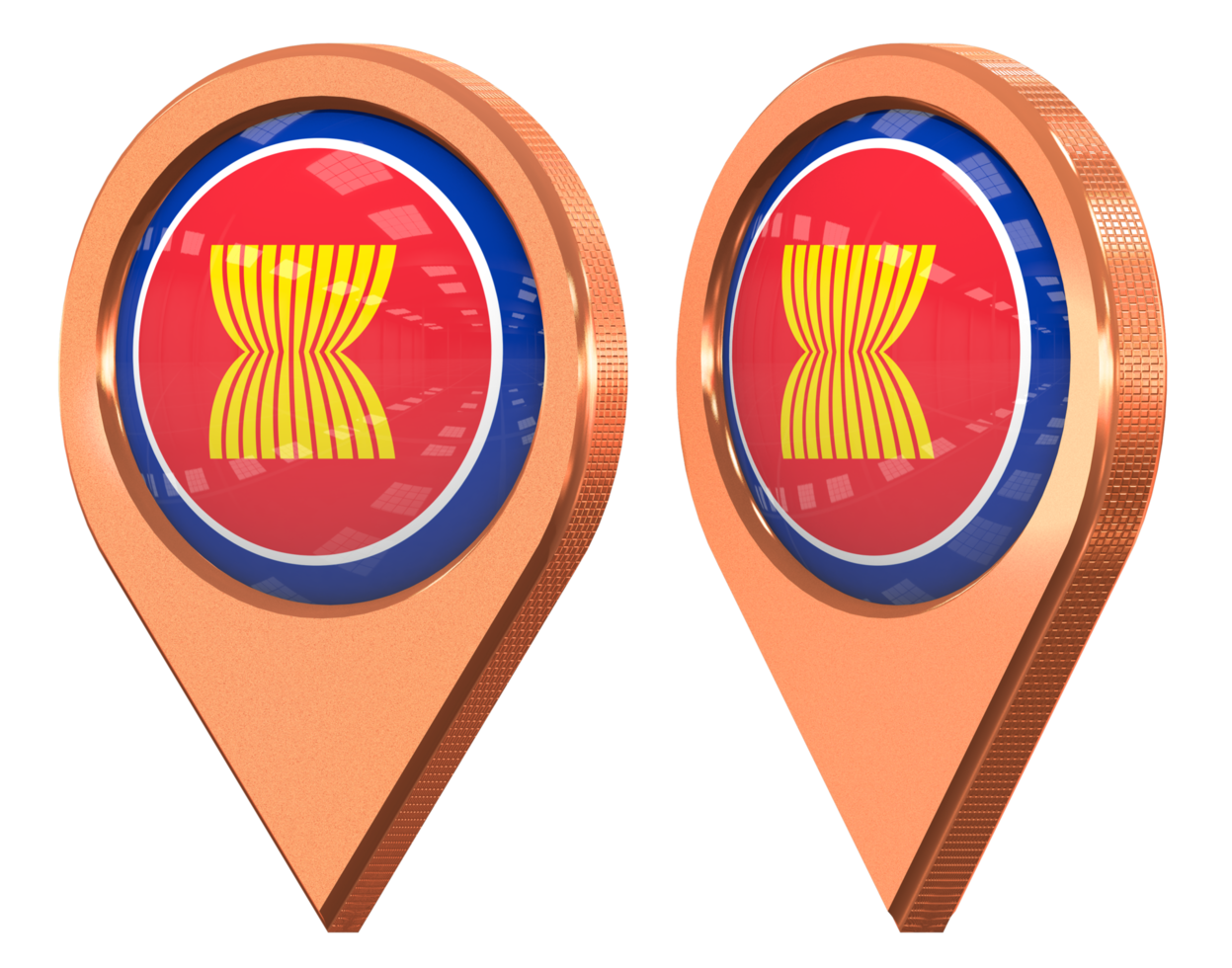 Association of Southeast Asian Nations, ASEAN Location Icon Flag, Isolated with Different Angled, 3D Rendering png