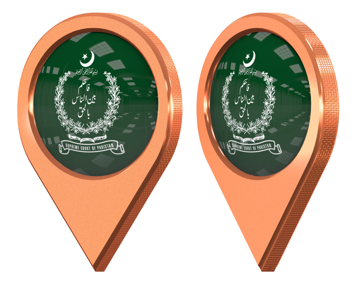 Supreme Court of Pakistan Location Icon Flag, Isolated with Different Angled, 3D Rendering png