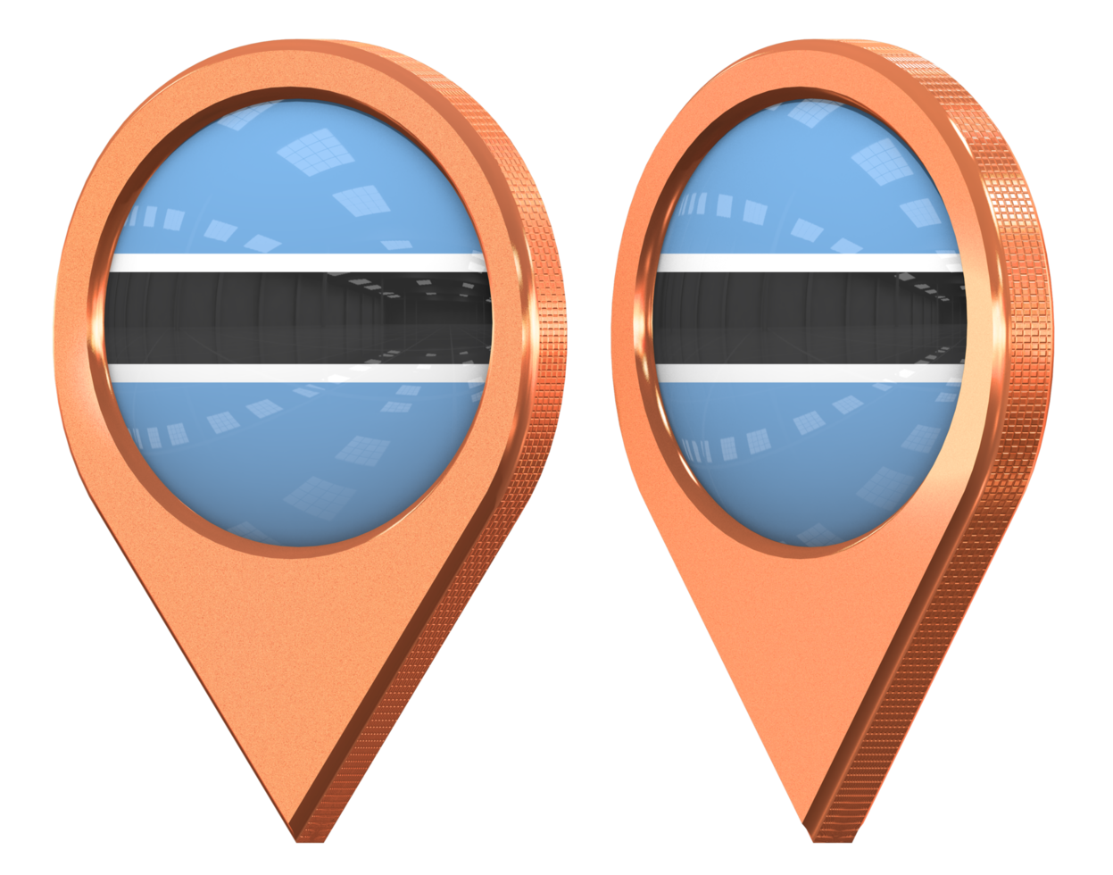 Botswana Location Icon Flag, Isolated with Different Angled, 3D Rendering png