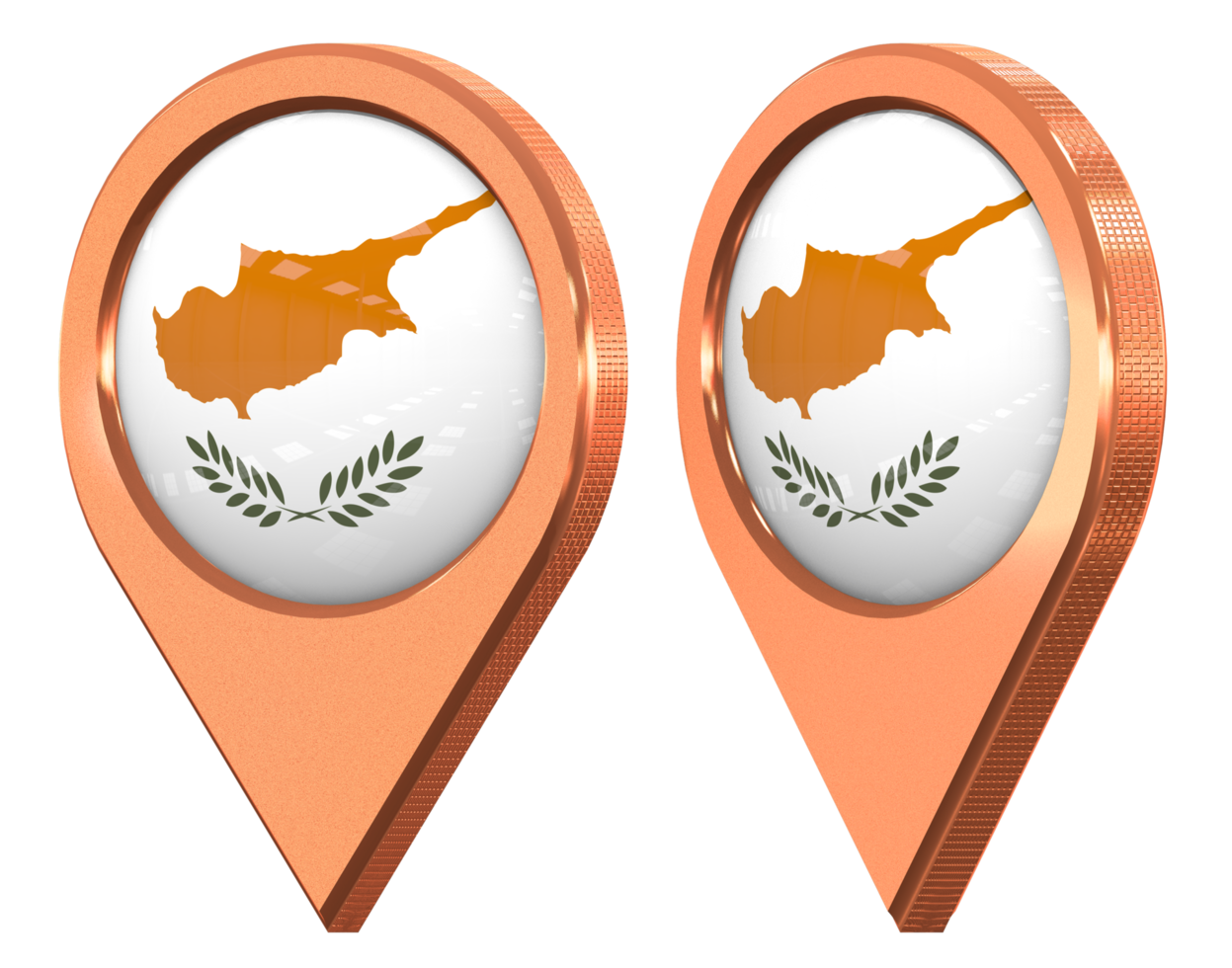 Cyprus Location Icon Flag, Isolated with Different Angled, 3D Rendering png