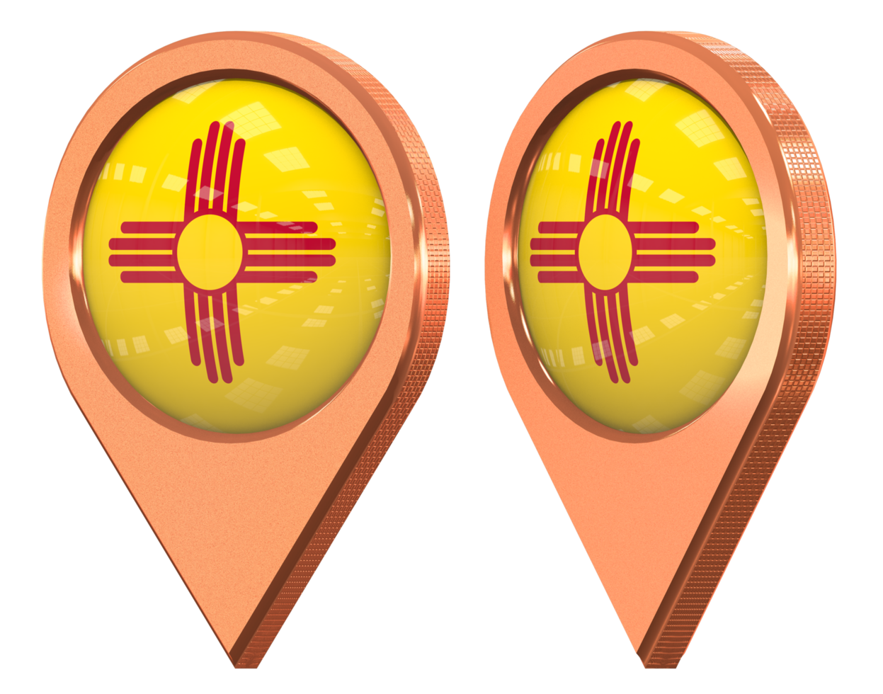 State of New Mexico Location Icon Flag, Isolated with Different Angled, 3D Rendering png