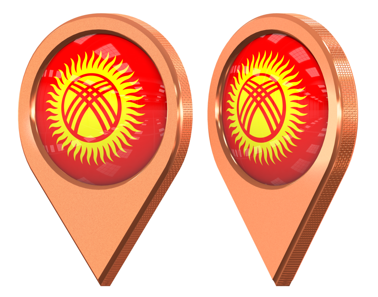 Kyrgyzstan Location Icon Flag, Isolated with Different Angled, 3D Rendering png
