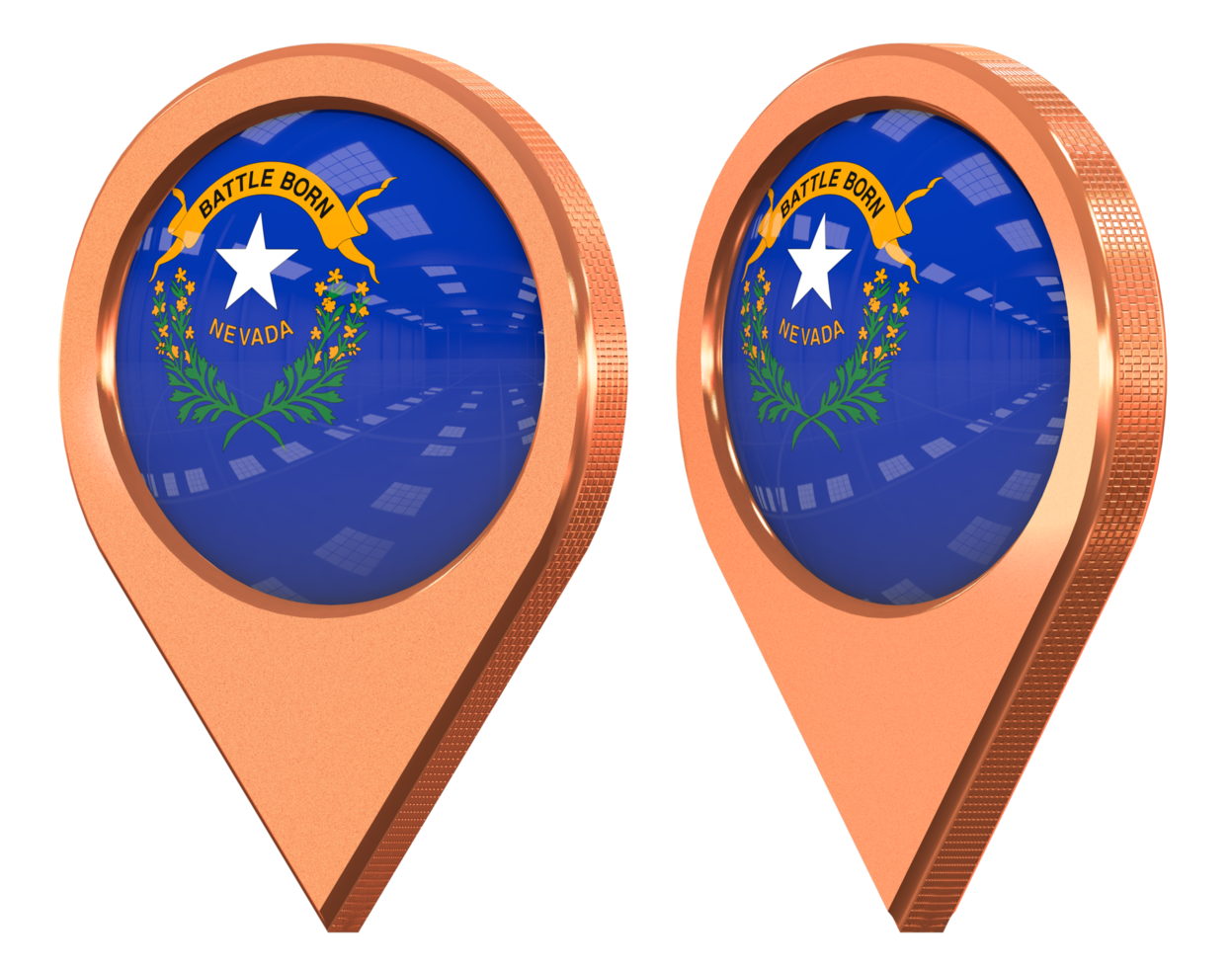 State of Nevada Location Icon Flag, Isolated with Different Angled, 3D Rendering png