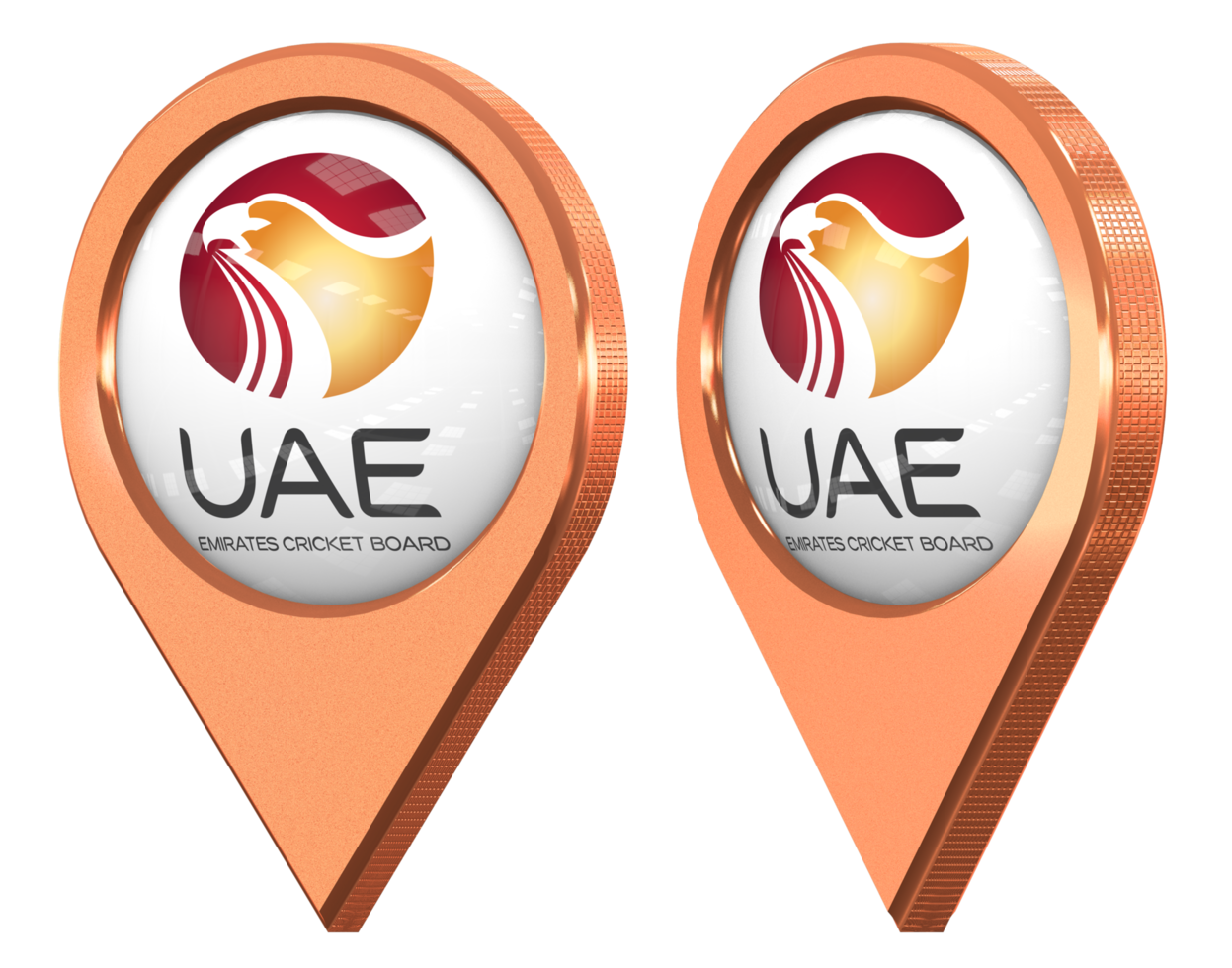 United Arab Emirates Cricket Board Location Icon Flag, Isolated with Different Angled, 3D Rendering png