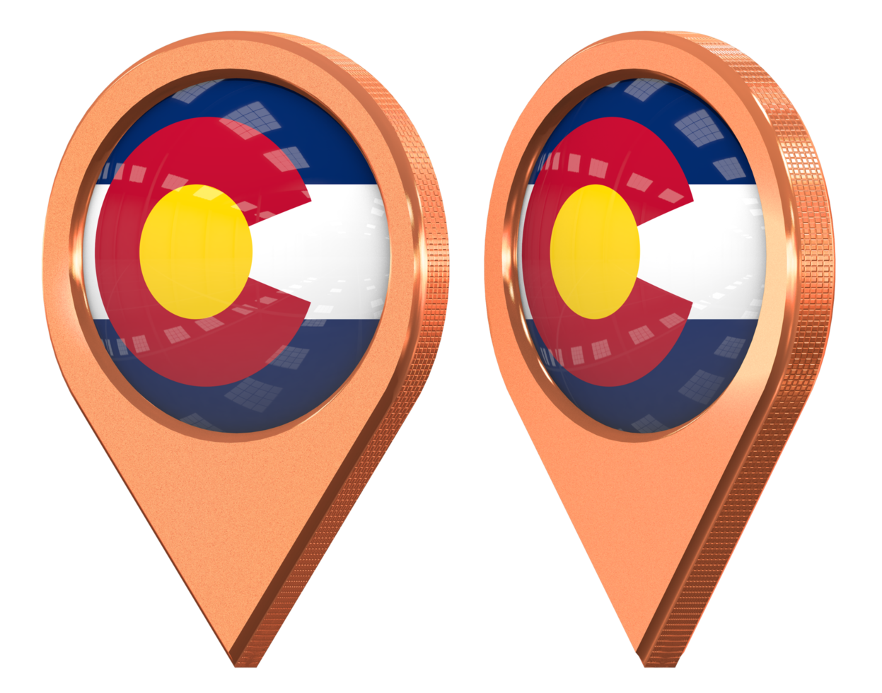 State of Colorado Location Icon Flag, Isolated with Different Angled, 3D Rendering png