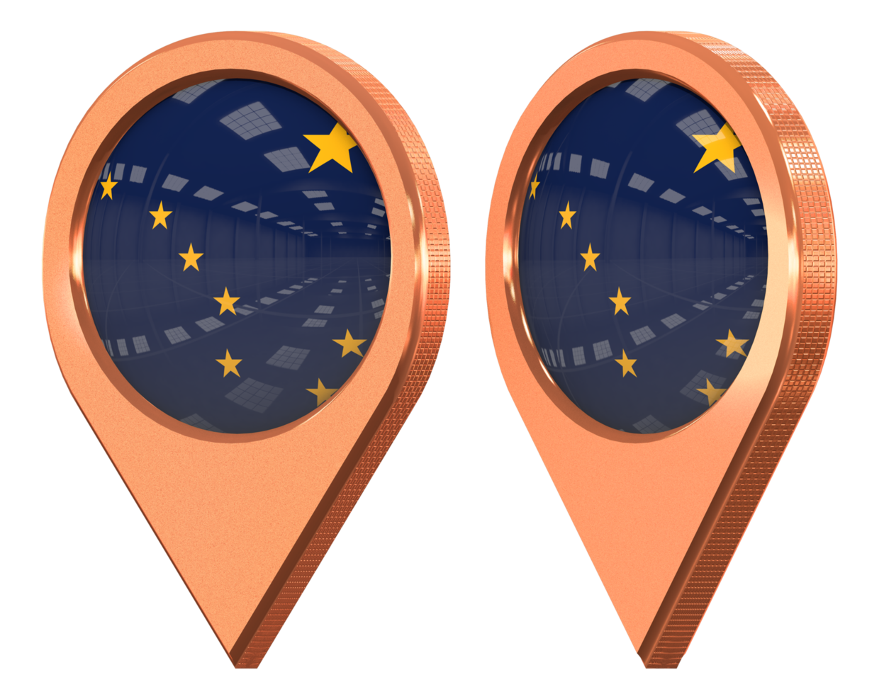 State of Alaska Location Icon Flag, Isolated with Different Angled, 3D Rendering png
