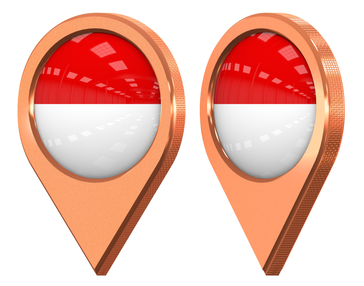 Indonesia Location Icon Flag, Isolated with Different Angled, 3D Rendering png