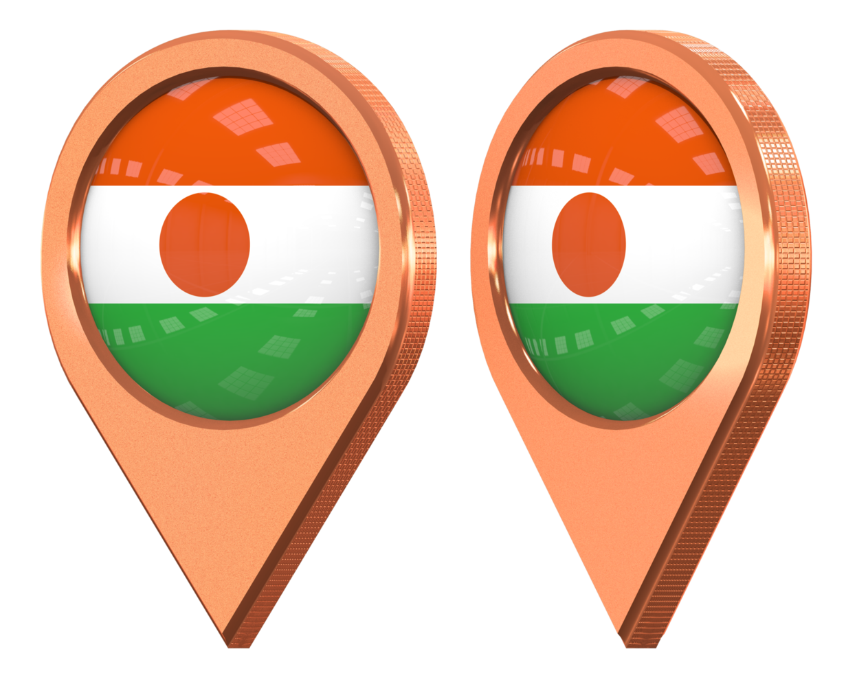 Niger Location Icon Flag, Isolated with Different Angled, 3D Rendering png