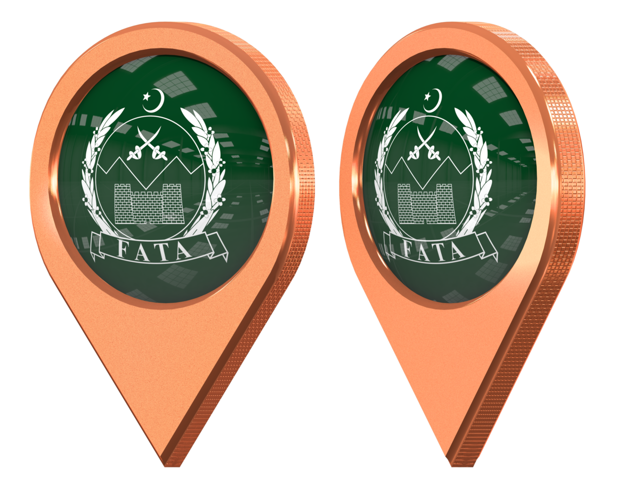 Federally Administered Tribal Areas, FATA Location Icon Flag, Isolated with Different Angled, 3D Rendering png