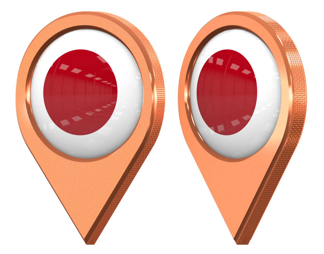 Japan Location Icon Flag, Isolated with Different Angled, 3D Rendering png