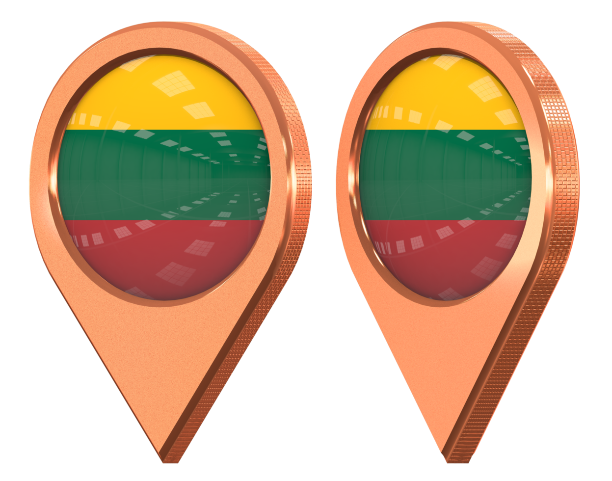 Lithuania Location Icon Flag, Isolated with Different Angled, 3D Rendering png