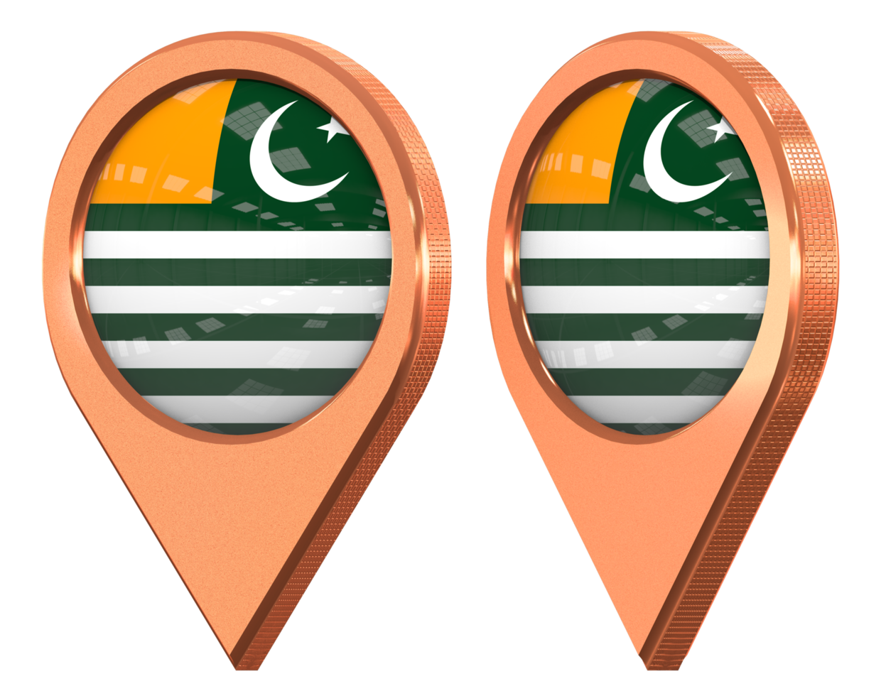 Azad Jammu and Kashmir, AJK Location Icon Flag, Isolated with Different Angled, 3D Rendering png